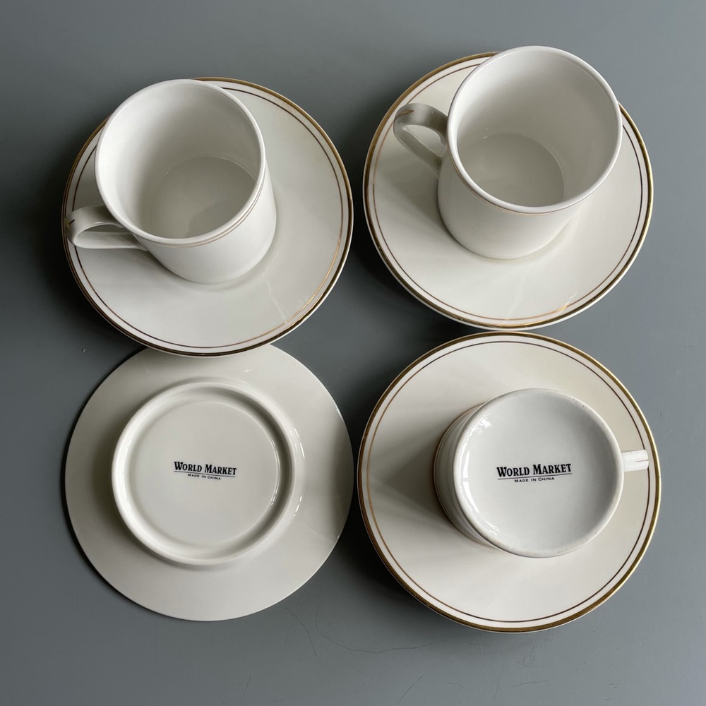 EUC World Market Tea Cup + Saucer-Set of 3 - Picture 3 of 3
